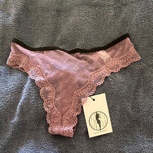 Lace Trim Pink Panties